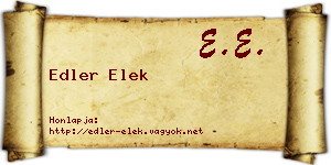 Edler Elek névjegykártya